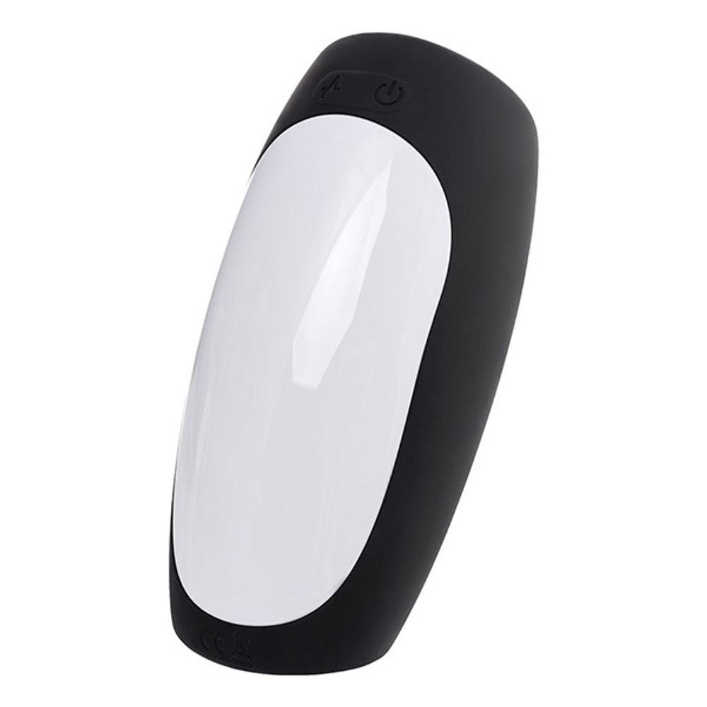 Черно-белый перезаряжаемый мастурбатор 14,7см Erotist Toys Hailstorm