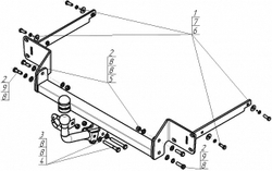 Фаркоп Motodor Ford Focus 2, 3 Hatchback (оцинкованный шар)(паспорт и сертификат в комплекте)(без электрики) 90707-A
