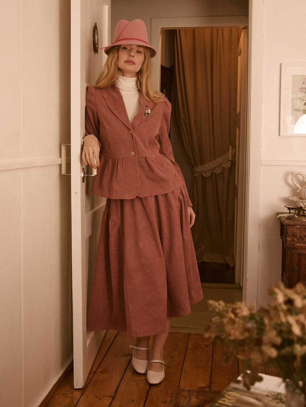 Юбка бохо вельветовая миди