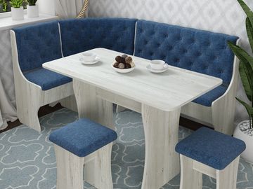 Кухонный уголок bravo "Оливьер" (Сосна винтерберг/Рогожка Orion Denim) -G/Л3