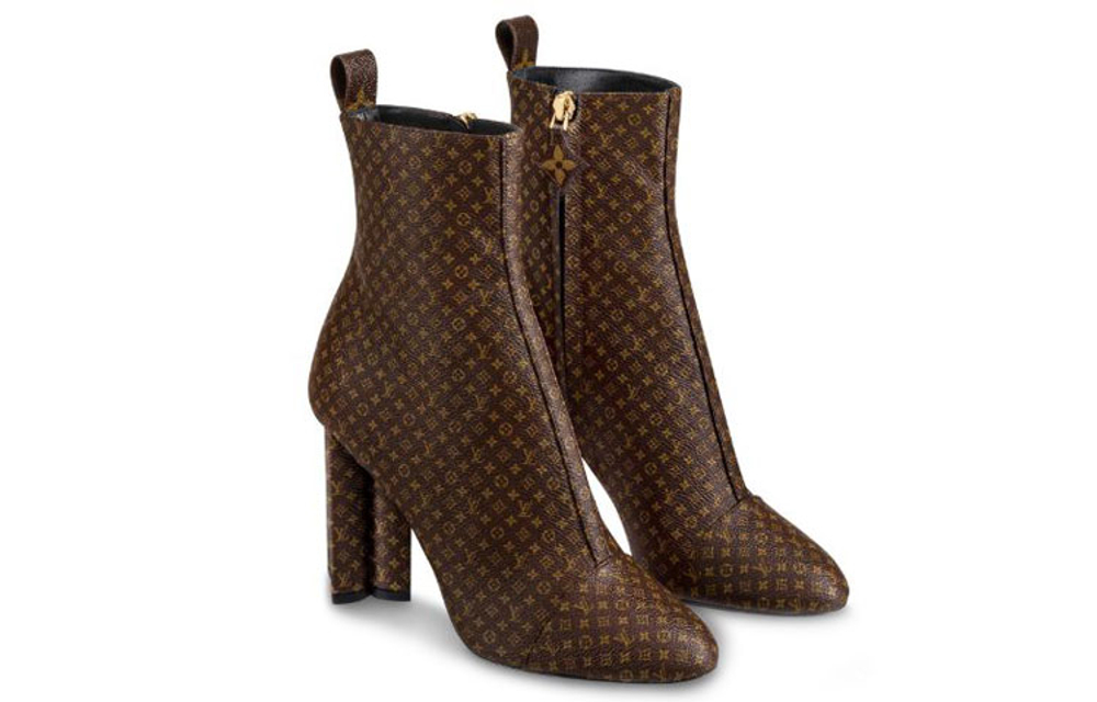 LOUIS VUITTON Silhouette Ankle Boots Women"s Brown