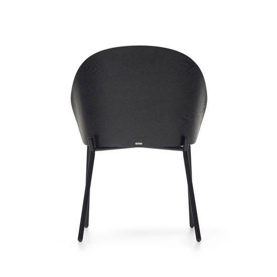 Стул Eamy светло-серый из шпона ясеня с черной отделкой