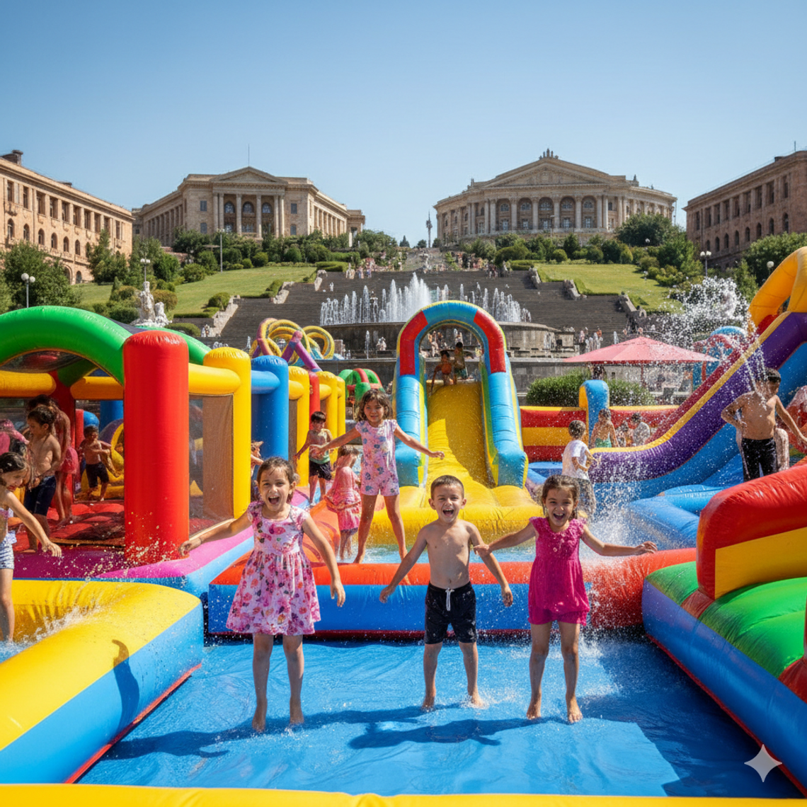 Надувной батут купить в Ереване недорого от производителя БатутМастер 🎪