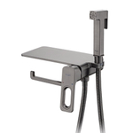 Гигиенический душ со смесителем встраиваемый с полкой и бумагодержателем Raglo R51.55.09, графит