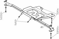 Защита раздаточной коробки, 2 мм, Сталь. для Foton Tunland V9 2024-н.в., Motodor.77510
