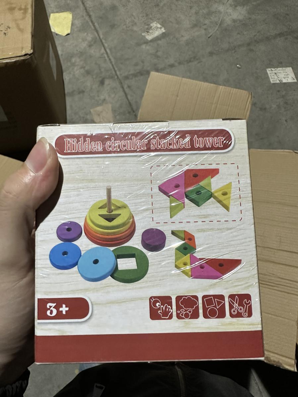 Развивающая игрушка деревянная Пирамидка сортер 8 слоев + основа, коробка C-41690