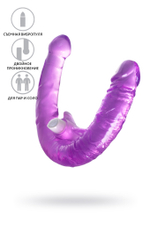 Фаллоимитатор двусторонний с вибропулей TOYFA Double Dildo with Vibro Bullet, TPR, фиолетовый, 35 см