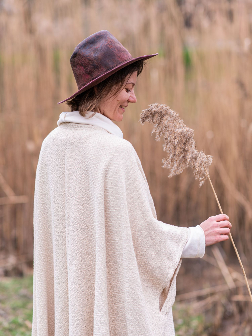 Бохо-накидка из фактурного хлопка (молоко)