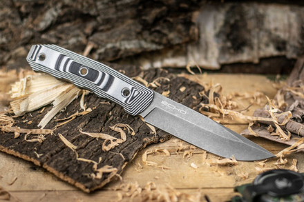 Нож Kizlyar Supreme ECHO D2 TW G10-BWH KS (TacWash, G10 Black-White Handle, Kydex Sheath)