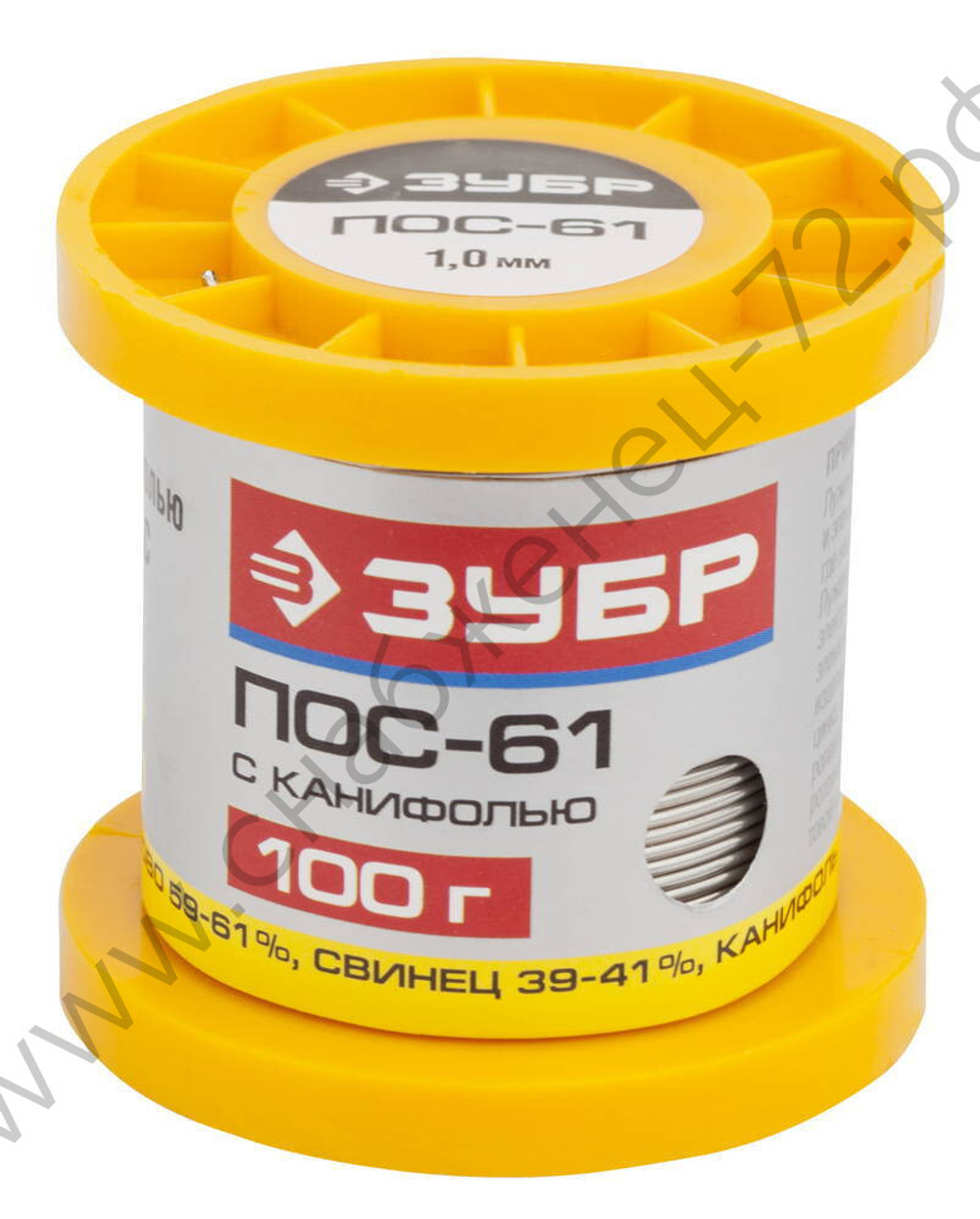 ЗУБР 100гр 1мм трубка пос 61, Припой (55450-100-10C)