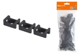 Площадка монтажная с отверстием 23х16 под хомуты, черная (100шт) TDM SQ0516-0204