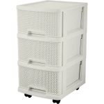 Комод Keeplex Ajur с ящиками на колесиках трехсекционный компакт 37х56,3см белое облако