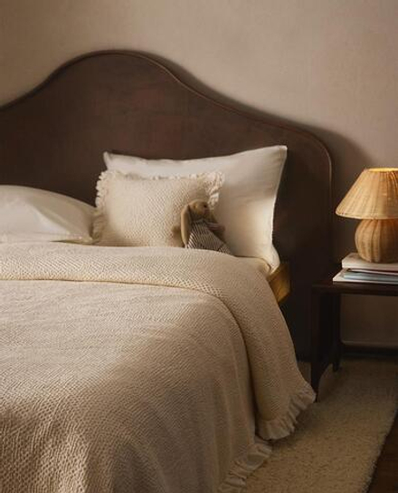 ZARA HOME ДЕТСКОЕ ХЛОПКОВОЕ ПОКРЫВАЛО, ЭКРЮ