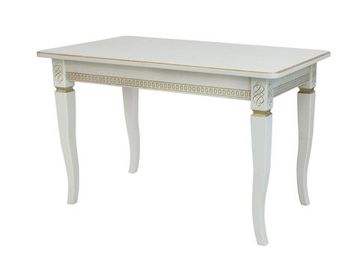 Стол раздвижной Leset Дакота 1Р Слоновая кость 1013 с золотой патиной