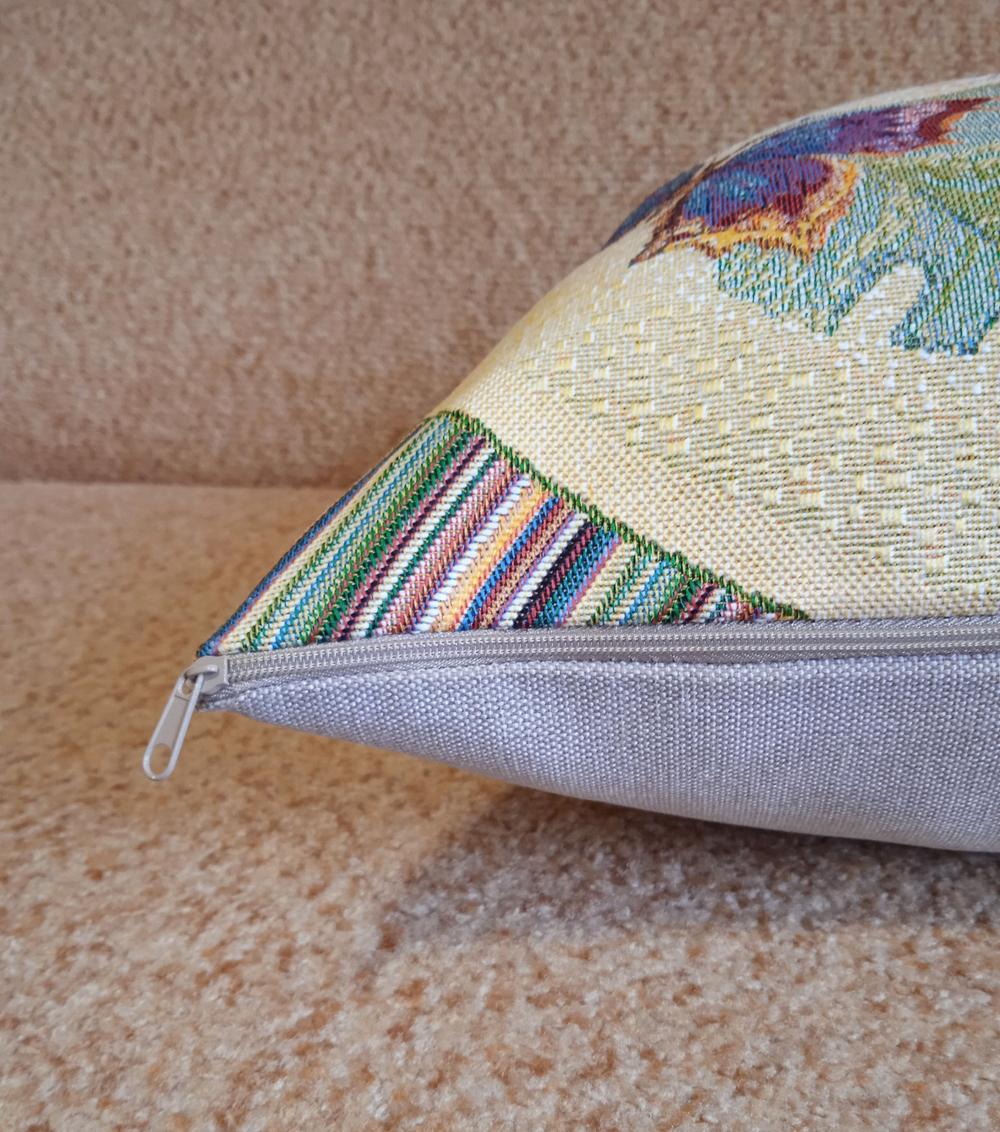 Декоративный гобеленовый чехол для интерьерной подушки Тропический рай 47х47