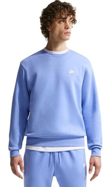 Мужская теннисная кофта Nike Club Fleece Crew - royal pulse/white