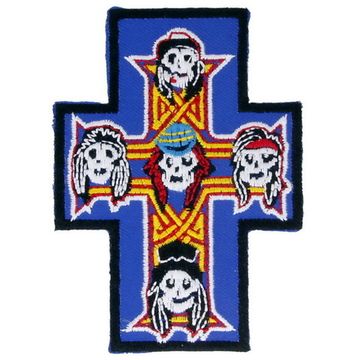 Нашивка Guns N Roses (крест, синий)