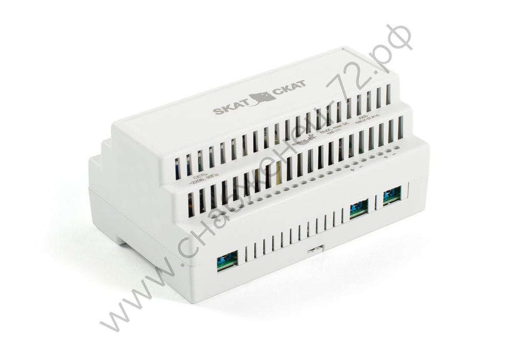 SKAT-12-3.0 DIN (СКАТ ИБП-12/3-DIN) источник питания 12В 3А пластиковый корпус под DIN рейку 35 мм