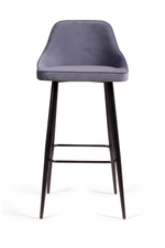 Стул барный Neo ромб, бархат серый 27