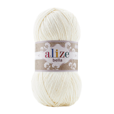 Пряжа Alize (Ализе) Bella 100 / уп.5 мот. по 100 г, 360м, 062 молочный A