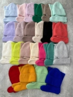 шапка снуд и варежки набор 3 в 1