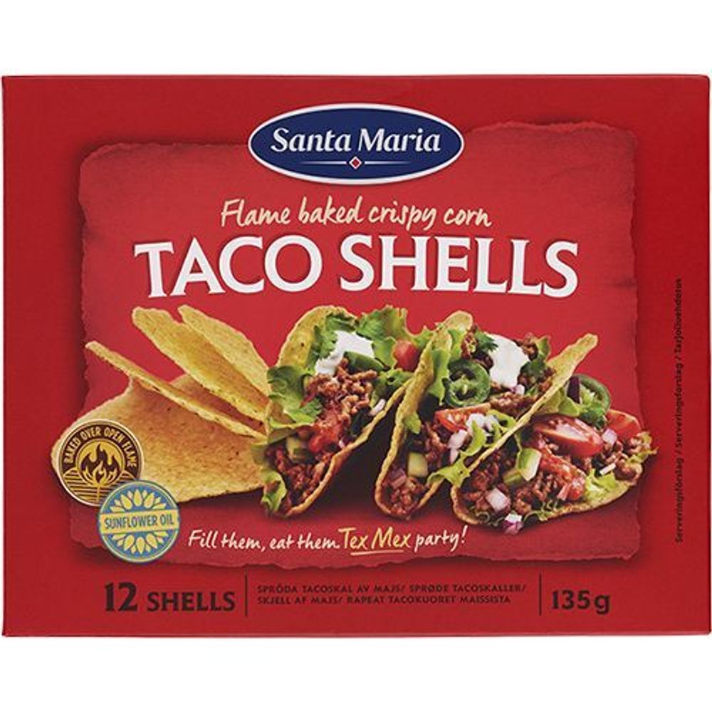 Taco Shells (Кукурузные лепешки 12шт) 135 гр Santa Maria