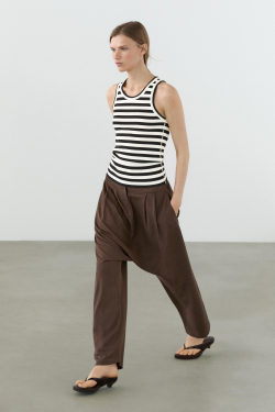 Massimo Dutti Топ в рубчик, черный