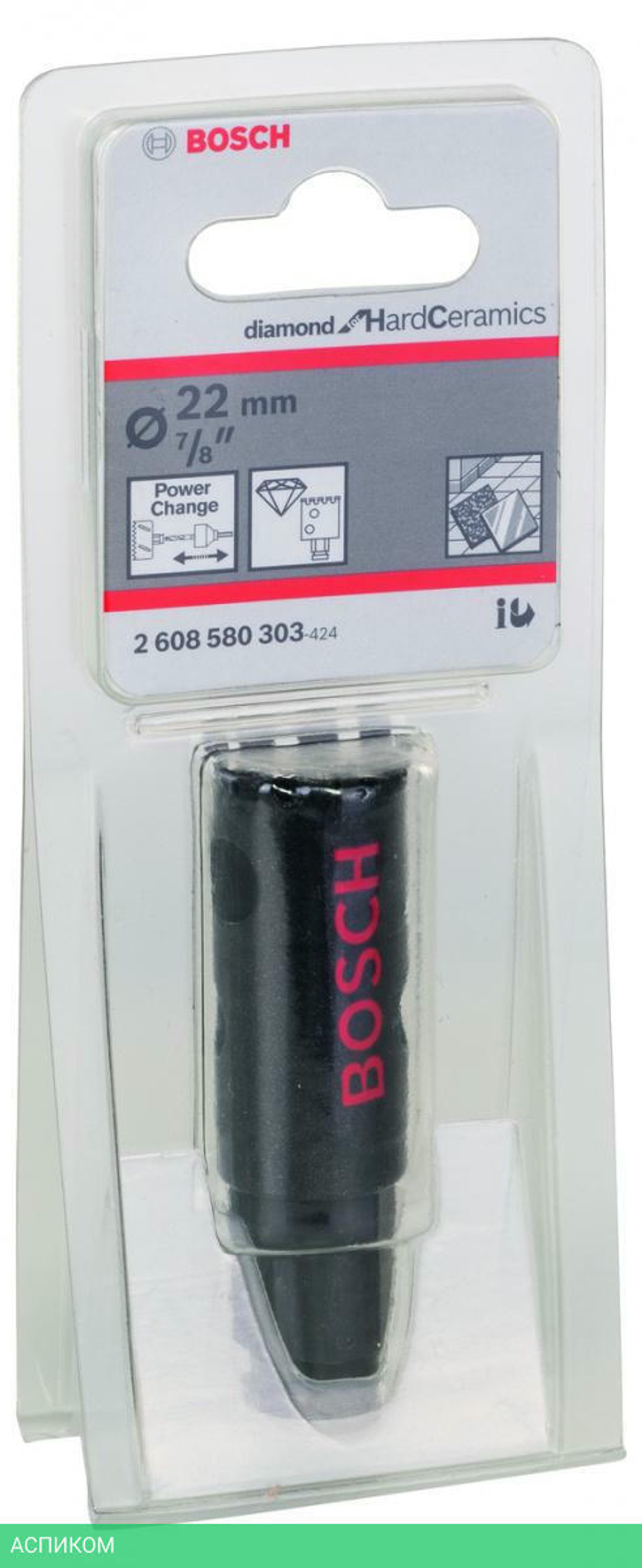 Алмазная коронка Bosch Diamond for Hard Ceramics 22 мм 2.608.580.303