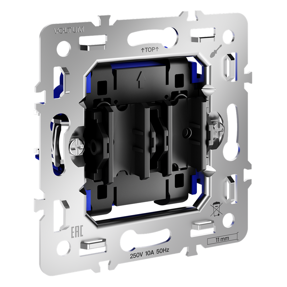 Механизм выключателя с самовозвратом двухклавишного 10А, S70