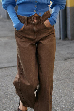 ZARA ДЖИНСЫ Z1975 WIDE LEG СО СРЕДНЕЙ ПОСАДКОЙ, РЖАВЫЙ