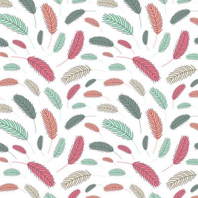 Пасхальный паттерн с перьями в стиле бохо