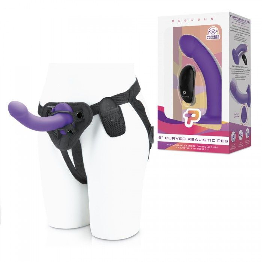 Фиолетовый вибрострапон Pegasus - 15 см. (Цвет: фиолетовый)