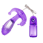 Фиолетовый вибростимулятор с шипами на головке - 14,3 см.