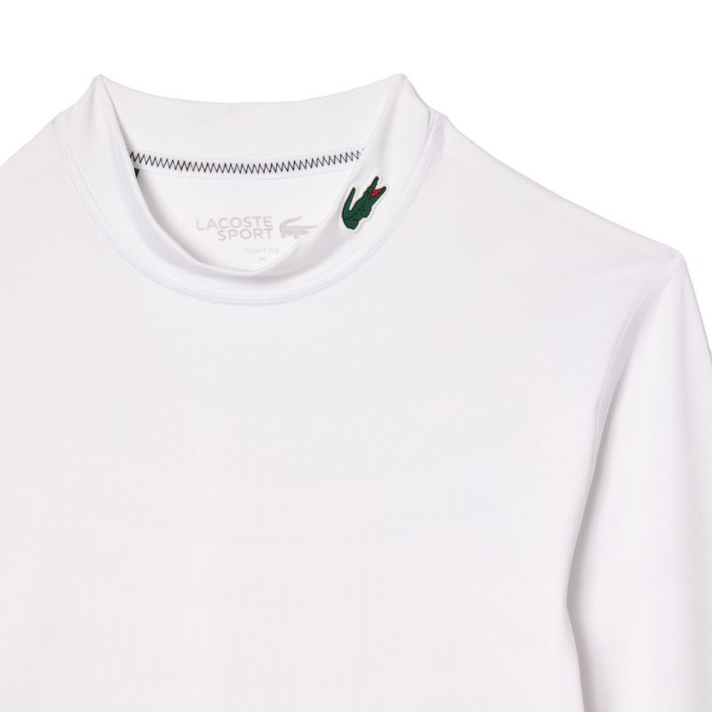 Теннисная футболка Lacoste Recycled Fiber Long Sleeve Sports T-Shirt - white/black