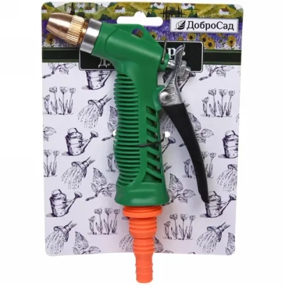 Наконечник-пистолет с регулятором напора воды, металлическая ручка ДоброСад