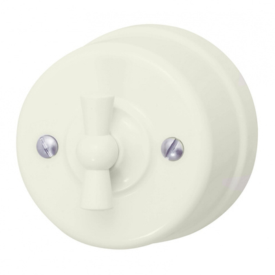 Выключатель двухклавишный, пластик, слоновая кость B1-202-211