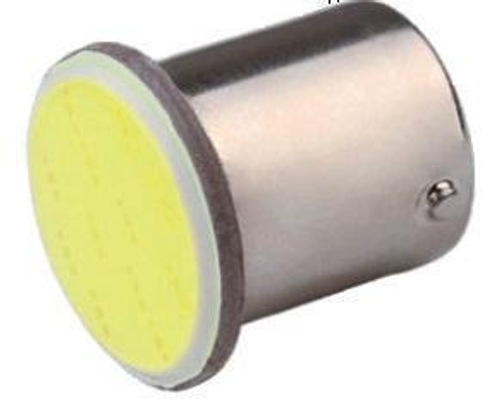 Лампа светодиодная 12V 5W металлический цоколь белый COB (габариты) BA15s Диалуч