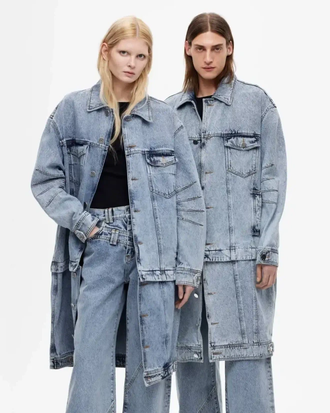 Удлиненная джинсовая куртка