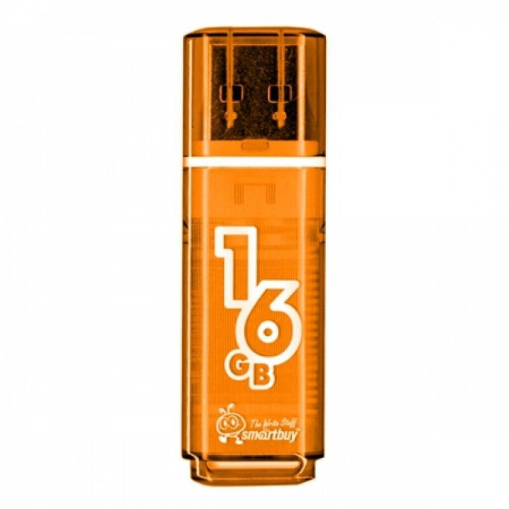 Флеш-драйв 16 GB USB 2.0 Smartbuy Glossy series Orange