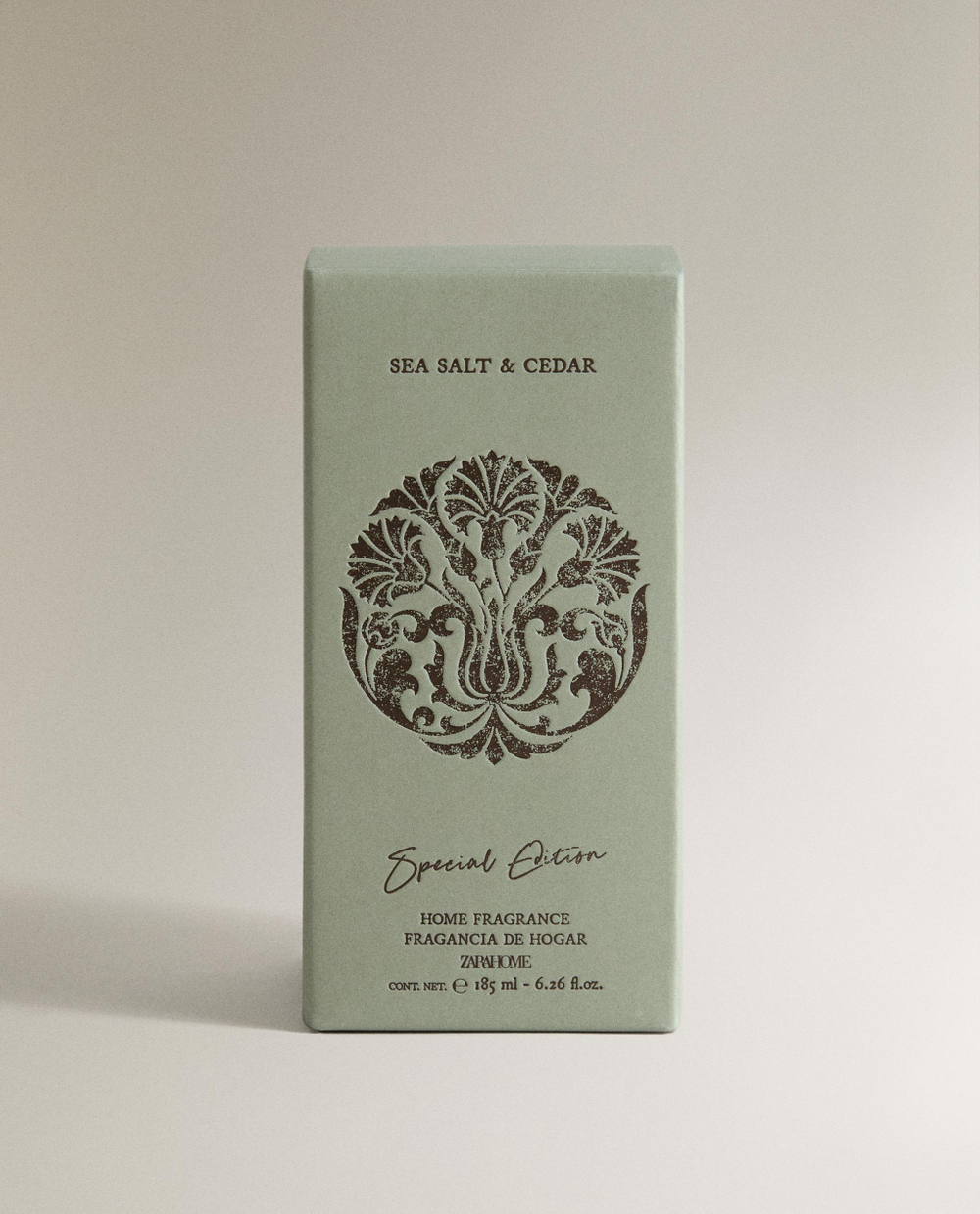 Zara Home Аромадиффузор Sea Salt & Cedar 185 мл, тростниковые палочки микадо, аромат древесный, Коричневый