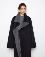 Пальто двухстороннее из шерсти Берберри серый/черный