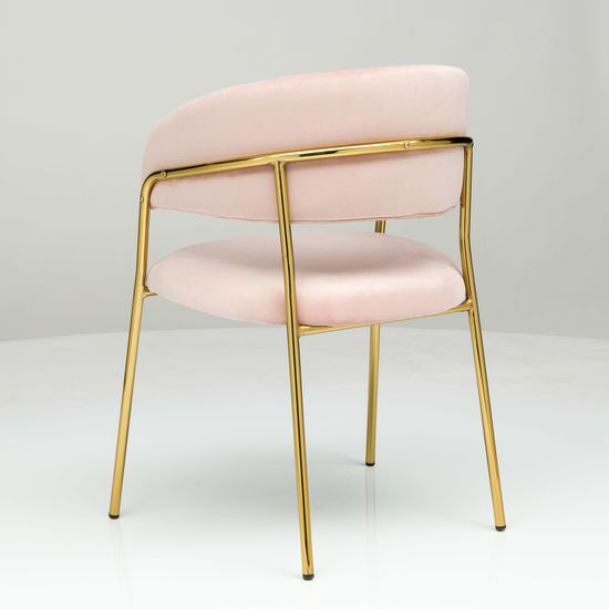 Стул Portman розовый велюр с золотыми ножками