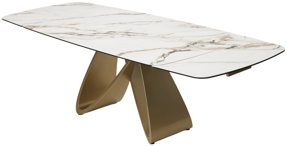 Стол М-City DISAUR Паласио (Palacio) 180 Kl-188 Контрастный мрамор матовый, Итальянская керамика, Шампань