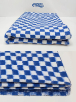 Одеяло байковое (80% хлопка) клетка синяя
