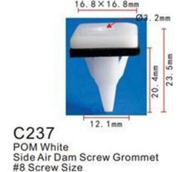 Клипса для крепления внутренней обшивки а/м Митсубиси пластиковая (100шт/уп.) Forsage клипса C0237(Mitsubishi)