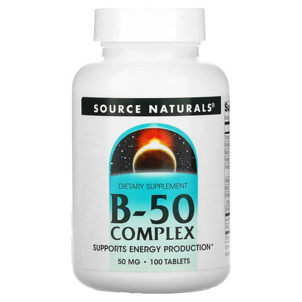 Source Naturals, комплекс B-50, 50 мг, 100 таблеток