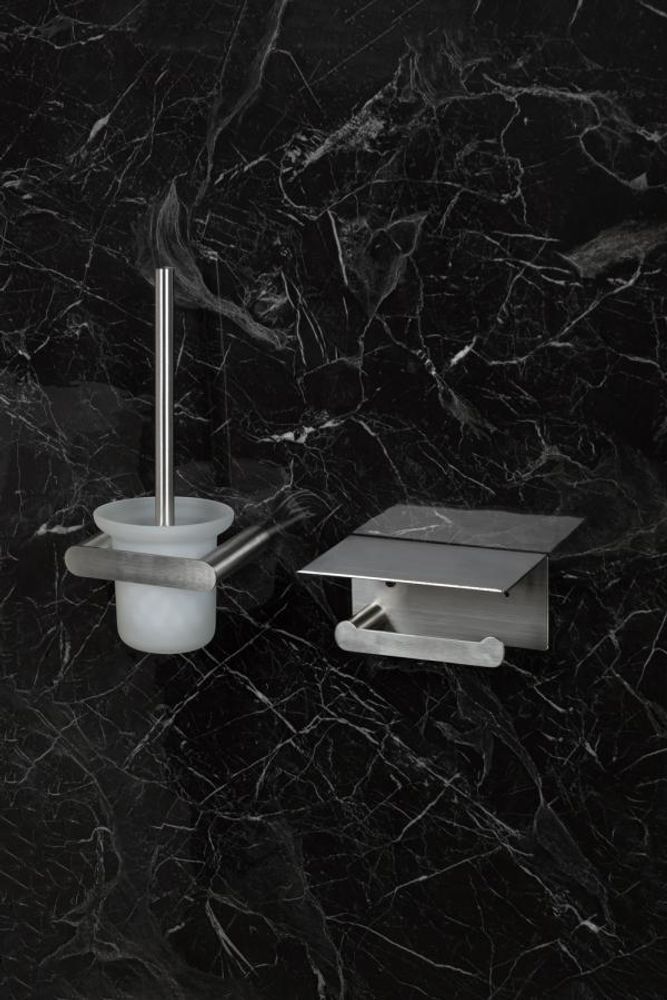 Ёршик туалетный настенный нерж. сталь/стекло VERONA 16877.S матовый