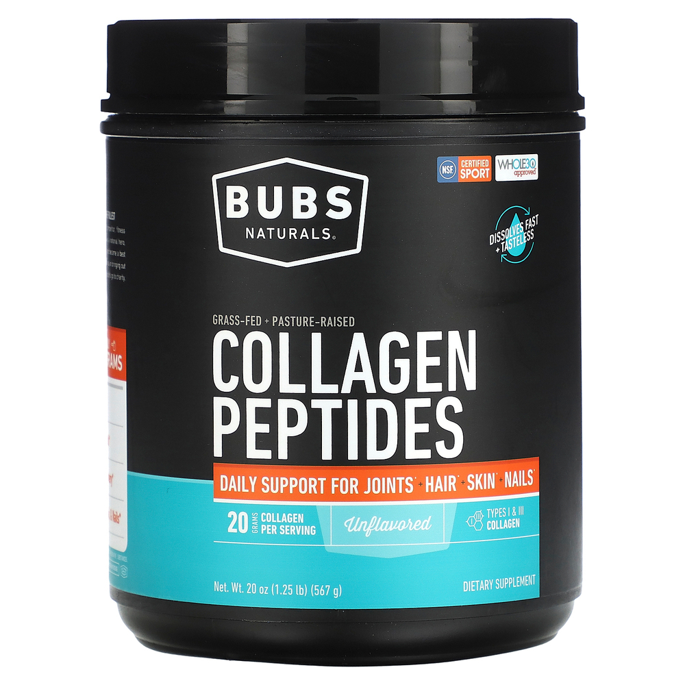 BUBS Naturals, Пептиды коллагена, без добавок, 567 г (1,25 фунта)
