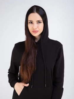 Худи без начеса с капюшоном однотонное модное