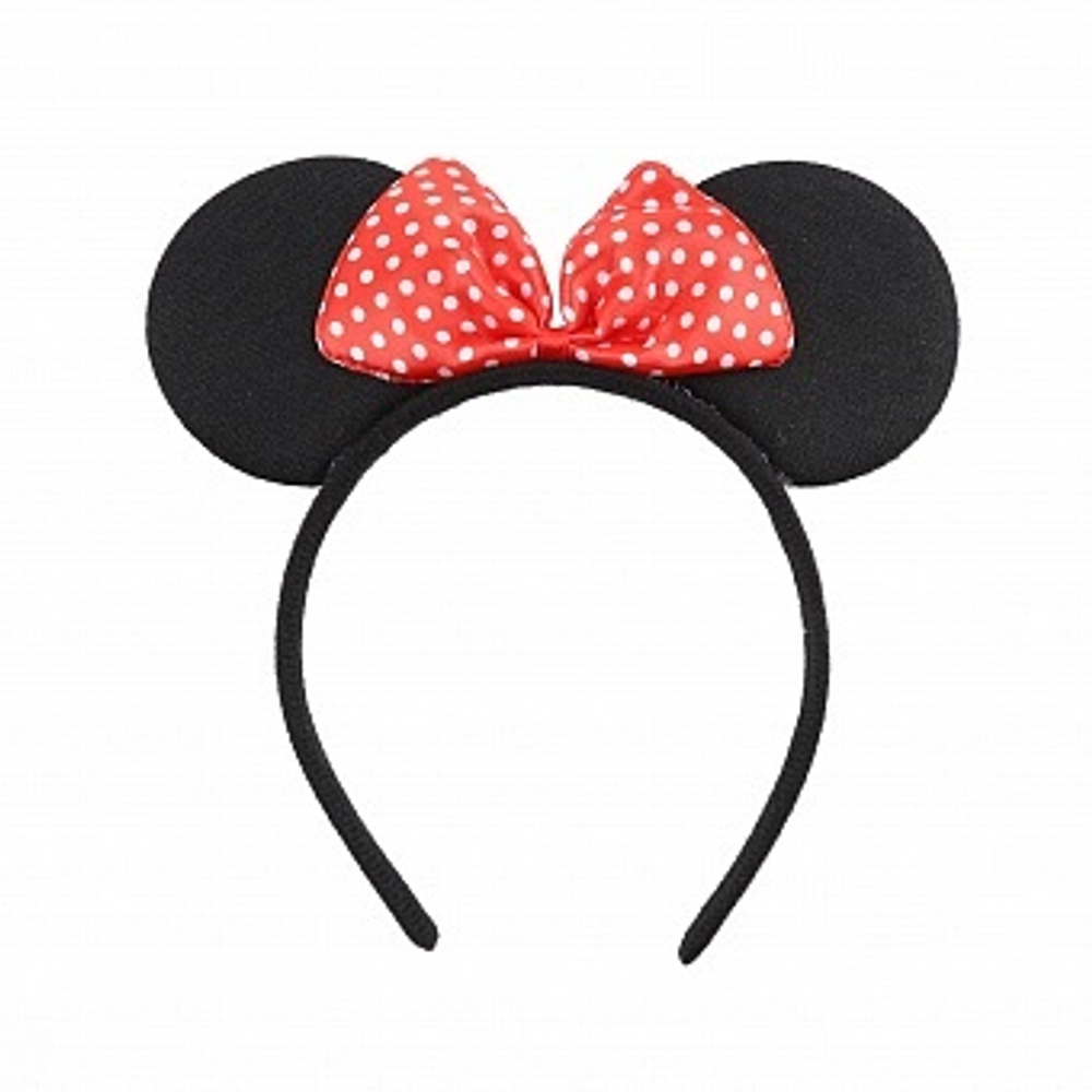 Ободок Мышка с бантиком, Красный